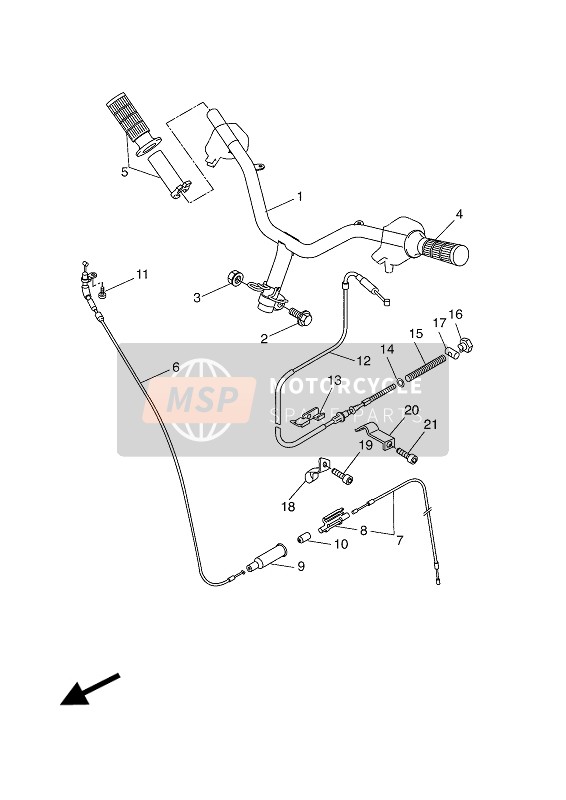 Yamaha CW50 2012 Stuurhandvat & Kabel voor een 2012 Yamaha CW50